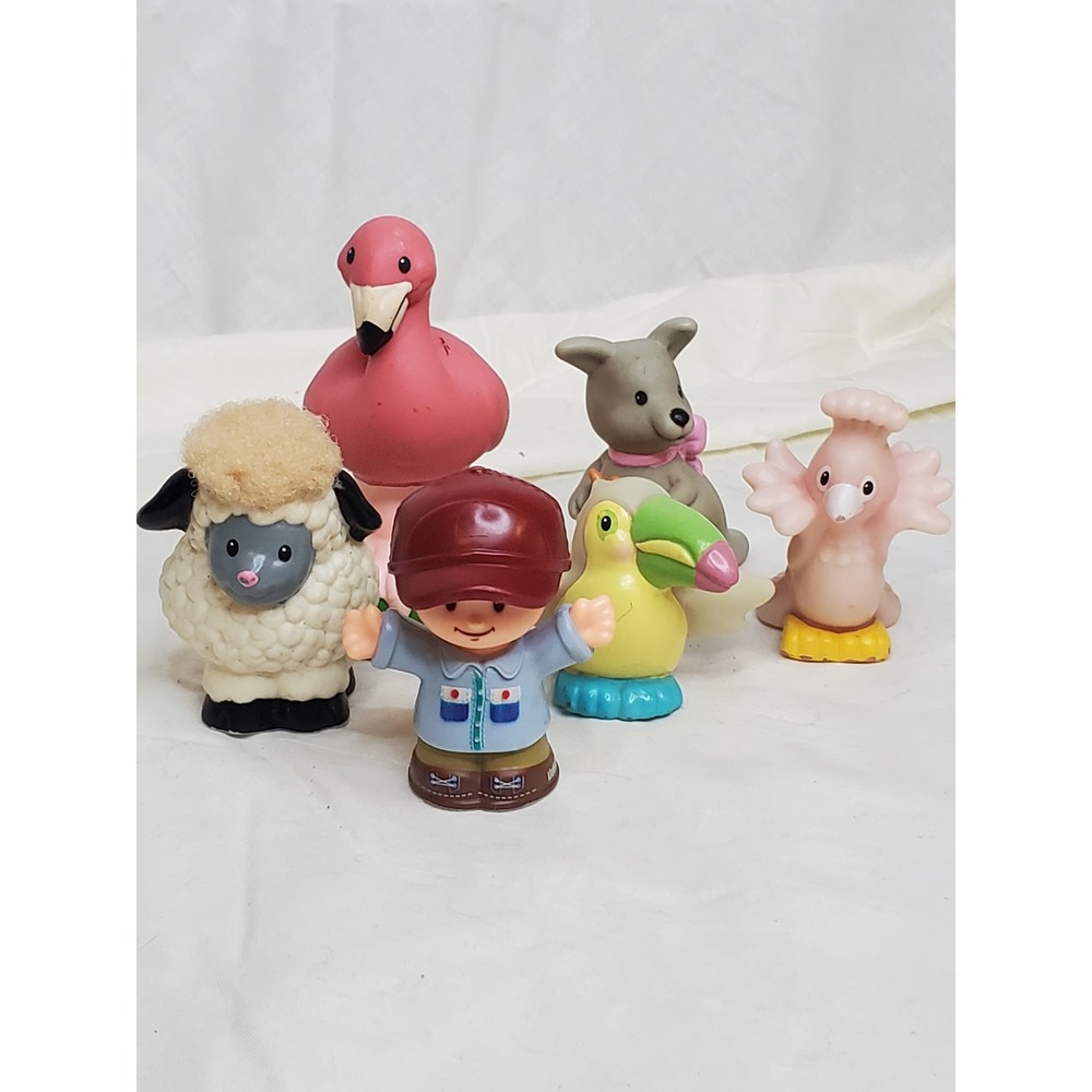 Fisher Price Little People Animal Lot Kangaroo Flamingo Sheep Toucan Cockatoo